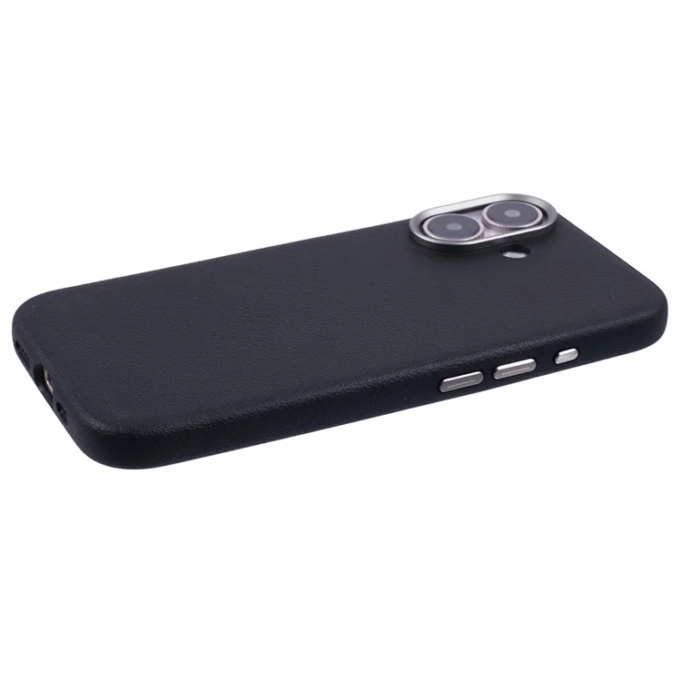 X-LEVEL For iPhone 16 Case Compatible with MagSafe PU Leather Hard PC Phone Cover - Black
