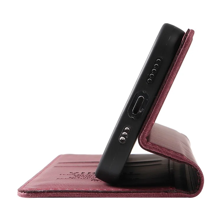 YIKATU YK-004 per Samsung Galaxy M35 5G Custodia Portafoglio Custodia in Pelle - Rosso Vino
