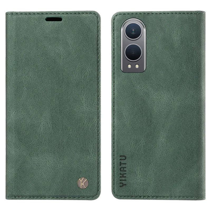 YIKATU YK-004 Para OnePlus Nord CE4 Lite 5G / Oppo K12x 5G (China) Capa de Telefone com Suporte de Cartão de Couro - Verde