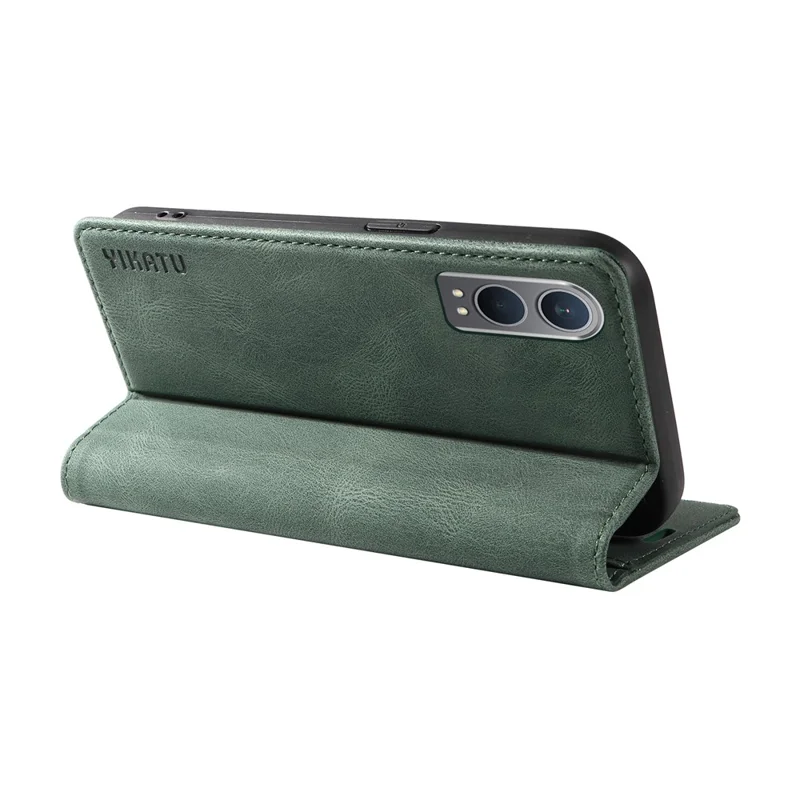YIKATU YK-004 Para OnePlus Nord CE4 Lite 5G / Oppo K12x 5G (China) Capa de Telefone com Suporte de Cartão de Couro - Verde