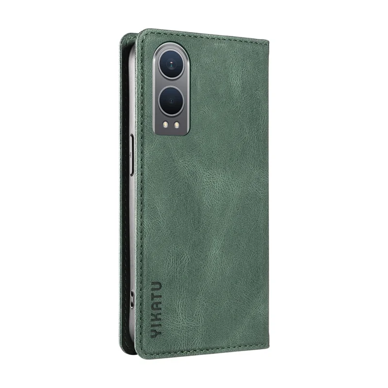 YIKATU YK-004 Para OnePlus Nord CE4 Lite 5G / Oppo K12x 5G (China) Capa de Telefone com Suporte de Cartão de Couro - Verde