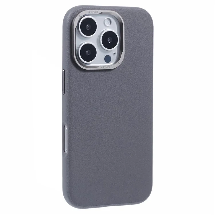 X-LEVEL For iPhone 16 Pro Magnetic Case PU Leather + PC Phone Cover Falling Shockproof - Grey