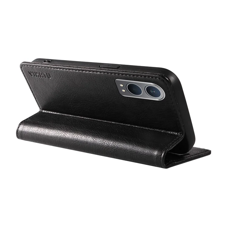YIKATU YK-006 For OnePlus Nord CE4 Lite 5G / Oppo K12x 5G (China) Case Folio Magnetic Closure Leather Phone Cover - Black