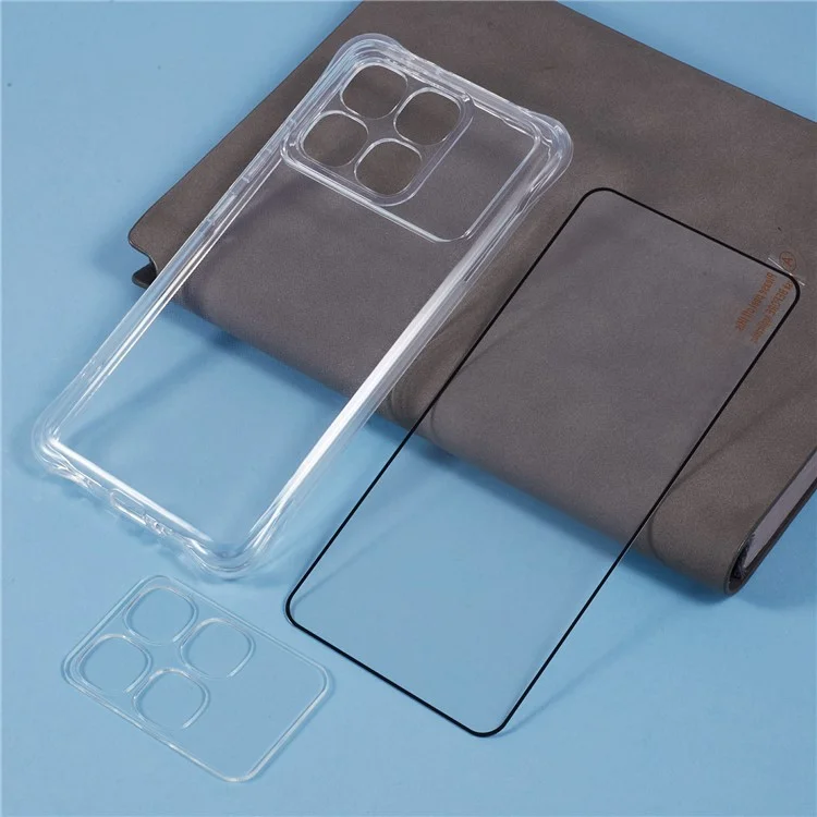Für Xiaomi Redmi K70 Ultra Case TPU Handyhülle mit Displayschutzfolie + Kameralinsenschutz