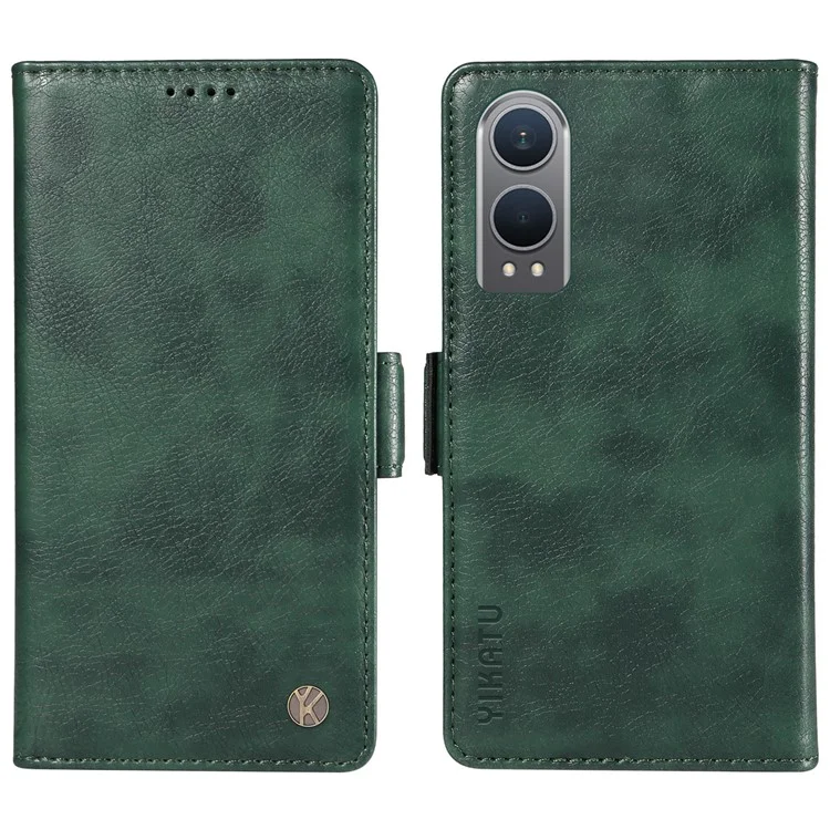 YIKATU YK-007 für OnePlus Nord CE4 Lite 5G / Oppo K12x 5G (China) Brieftaschenhülle, Lederimitat mit Litschimusterung, Handyhülle - Grün