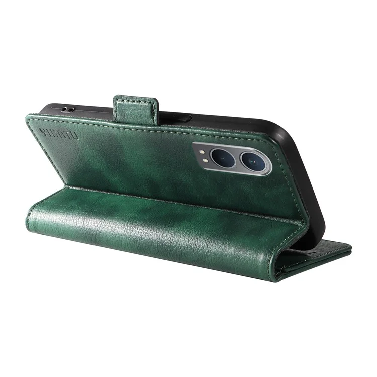 YIKATU YK-007 für OnePlus Nord CE4 Lite 5G / Oppo K12x 5G (China) Brieftaschenhülle, Lederimitat mit Litschimusterung, Handyhülle - Grün