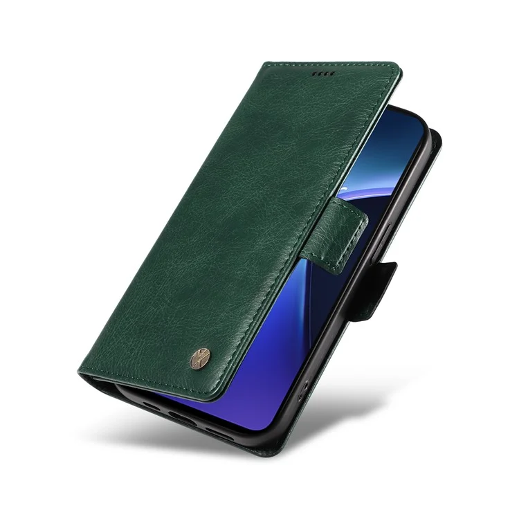 YIKATU YK-007 für OnePlus Nord CE4 Lite 5G / Oppo K12x 5G (China) Brieftaschenhülle, Lederimitat mit Litschimusterung, Handyhülle - Grün