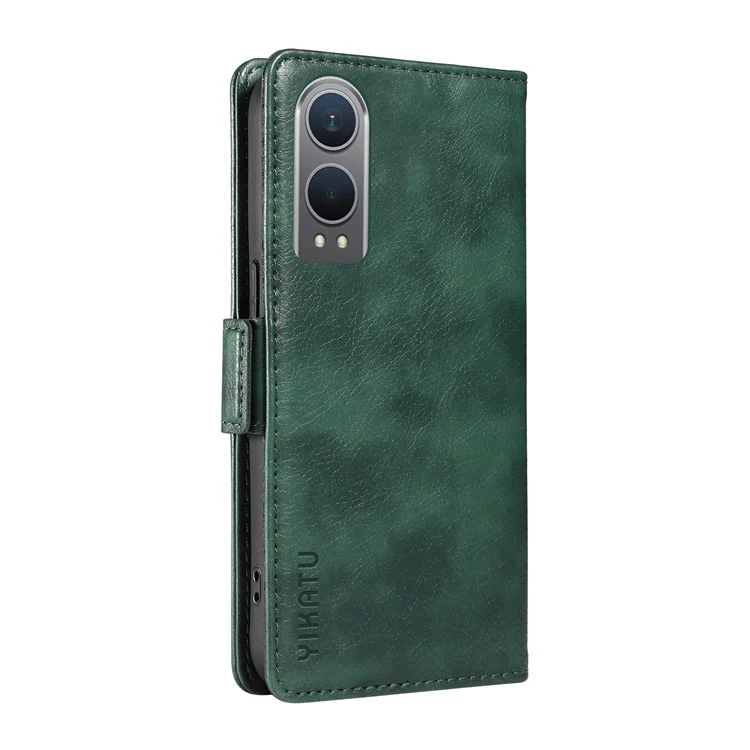 YIKATU YK-007 für OnePlus Nord CE4 Lite 5G / Oppo K12x 5G (China) Brieftaschenhülle, Lederimitat mit Litschimusterung, Handyhülle - Grün