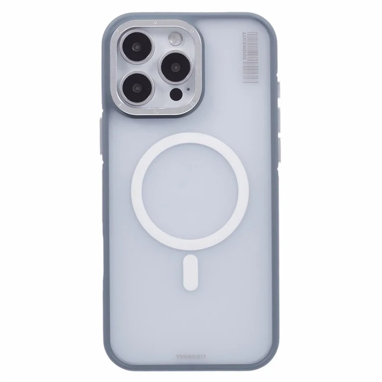 YOUNGKIT For iPhone 16 Pro Case Compatible with MagSafe Skin-Touch Matte PC + TPU Phone Cover - Cinza