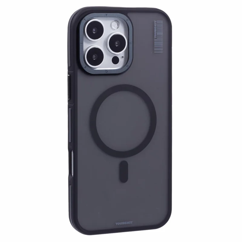 YOUNGKIT For iPhone 16 Pro Case Compatible with MagSafe Skin-Touch Matte PC + TPU Phone Cover - Black
