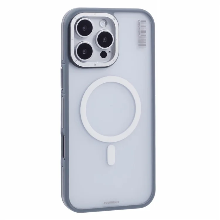 YOUNGKIT Per iPhone 16 Pro Max Case Compatibile con MagSafe PC + TPU Anti-Impronta Digitale Custodia Telefonica - Grigio