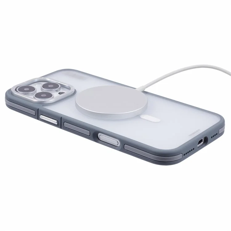YOUNGKIT Per iPhone 16 Pro Max Case Compatibile con MagSafe PC + TPU Anti-Impronta Digitale Custodia Telefonica - Grigio