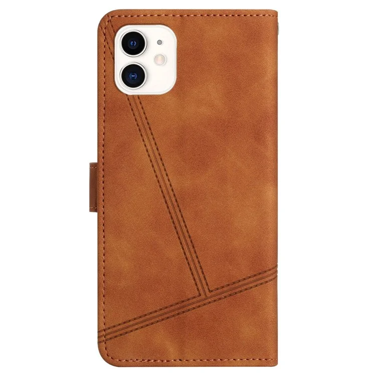 Pour Iphone 12 Mini 5,4 Pouces Design de Porte - Brun