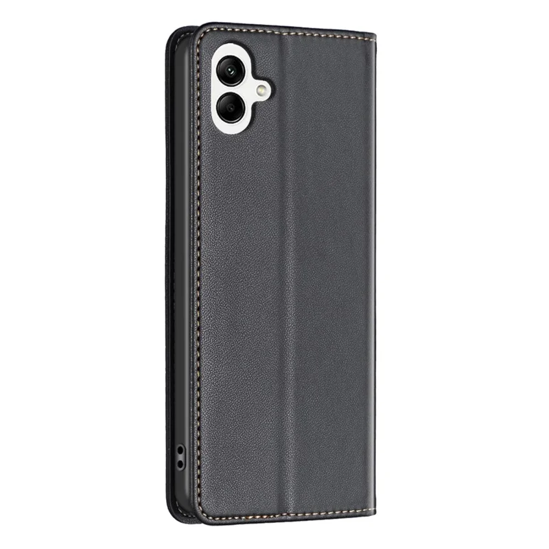 BINFEN COLOR BF18 For Samsung Galaxy A06 4G Leather Case Card Slots Phone Cover - Black