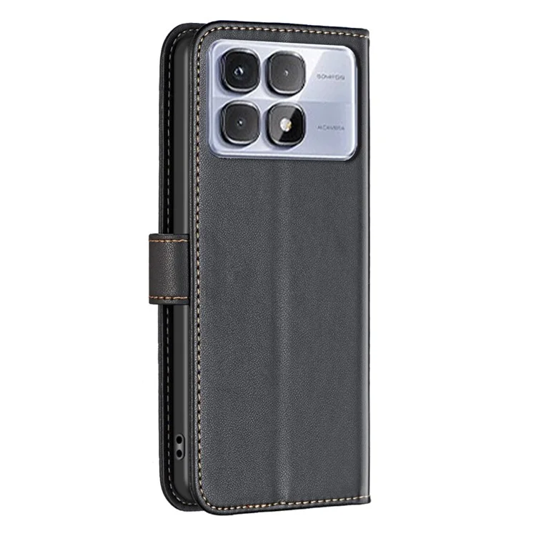 BINFEN COLOR BF17 Per Xiaomi Redmi K70 Ultra Custodia Portafoglio a Libro Flip in Pelle - Nero