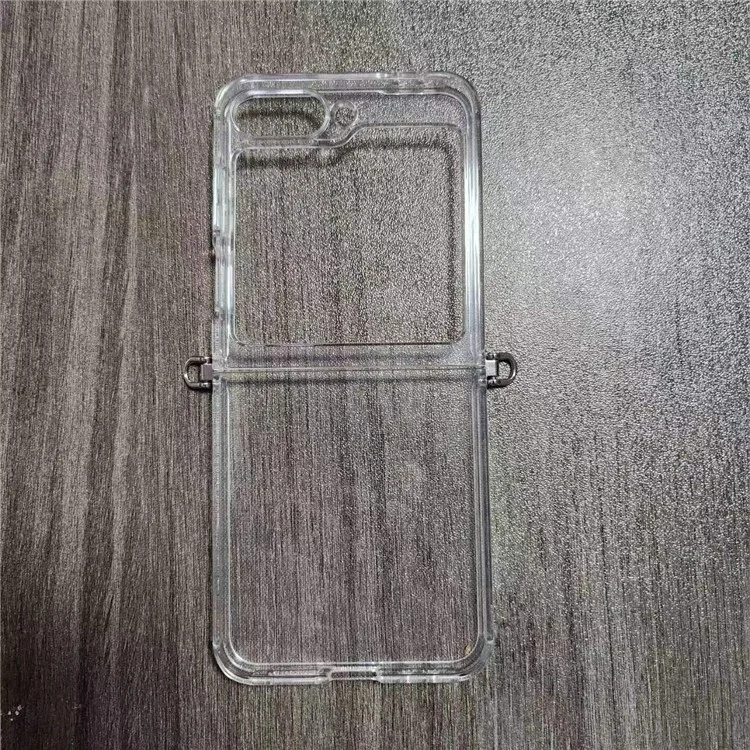 Para Samsung Galaxy Z Flip5 5G Capa TPU Cristal Transparente Capa de Telefone com Fivelas Laterais