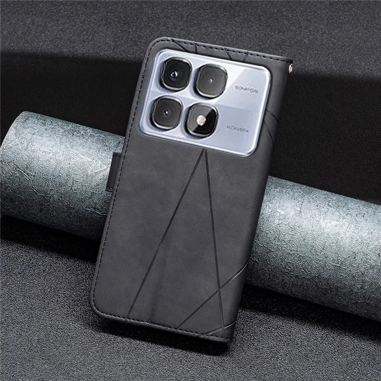 BINFEN COLOR BF05 für Xiaomi Redmi K70 Ultra Case Lederhülle Handyhülle Brieftasche Stand - Schwarz
