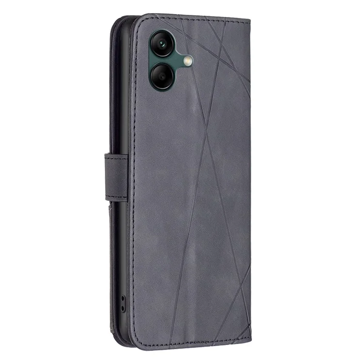 BINFEN COLOR BF05 Para Samsung Galaxy A06 Case Wallet PU Leather Geometric Phone Cover - Preto