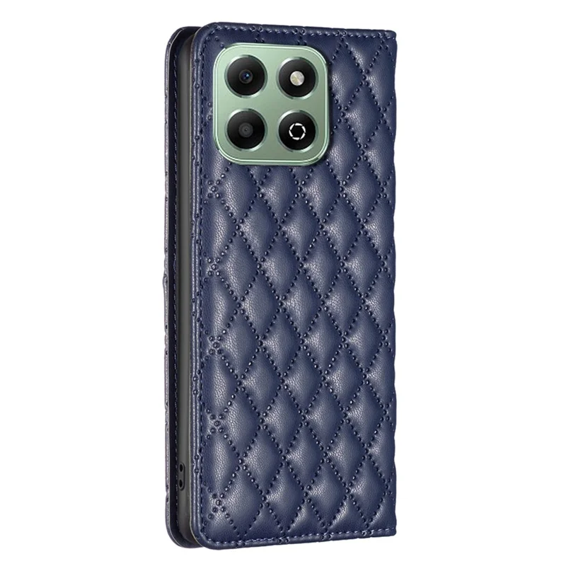 BINFEN COLOR BF Style-16 For Honor X6b 4G Case Card Slots Leather Rhombus Phone Cover - Azul