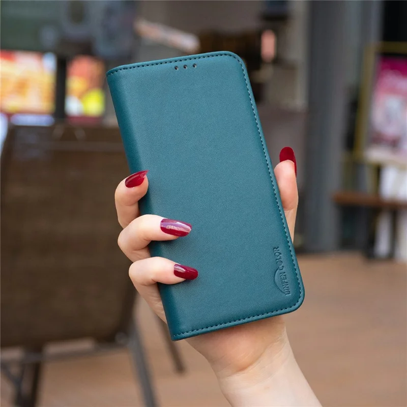 BINFEN COLOR BF31 For Samsung Galaxy A06 4G Case PU Leather Flip Folio Phone Wallet Cover - Green