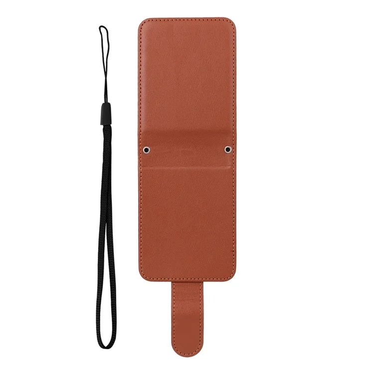 For Samsung Galaxy Z Flip4 5G Case Card Slots PU Leather Phone Cover - Brown