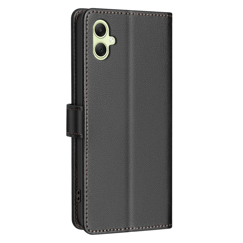 BINFEN COLOR BF32 para Samsung Galaxy A06 Funda de cuero PU con textura Litchi Funda de teléfono - Negro