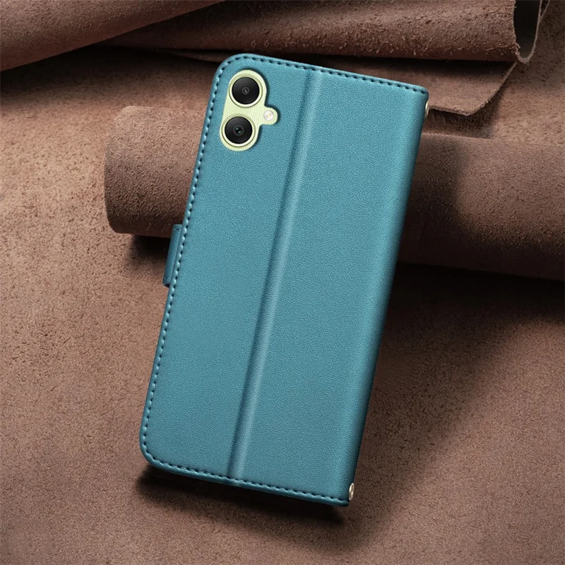 BINFEN COLOR for Samsung Galaxy A06 4G Case Wallet PU Leather Cover Square Grid Pattern - Green