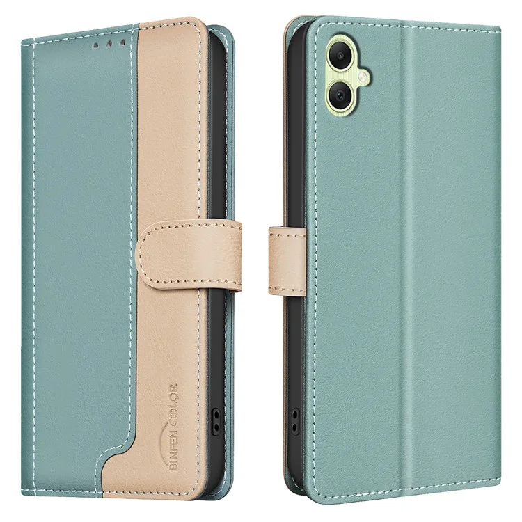 BINFEN COLOR BF33 pour Samsung Galaxy A06 Étui Téléphone Étui en Cuir RFID Blocking - Vert