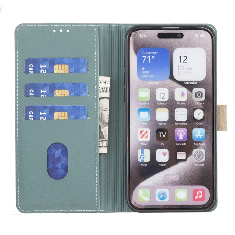 BINFEN COLOR BF33 pour Samsung Galaxy A06 Étui Téléphone Étui en Cuir RFID Blocking - Vert
