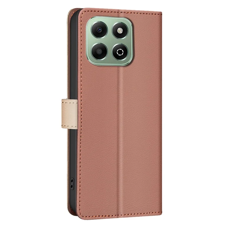 BINFEN COLOR BF33 for Honor X6b 4G Wallet Case Splicing Color Leather Phone Cover - Brown