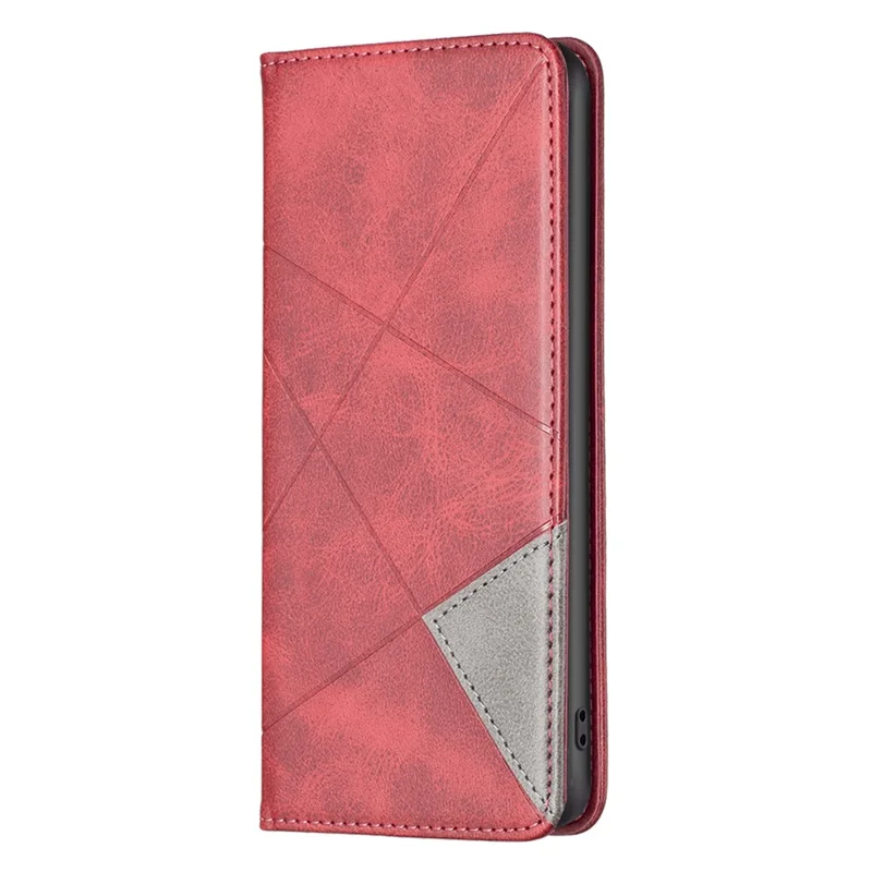 Per Samsung Galaxy A06 Case Card Slot PU Pelle Geometrica Custodia Telefonica - Rosso