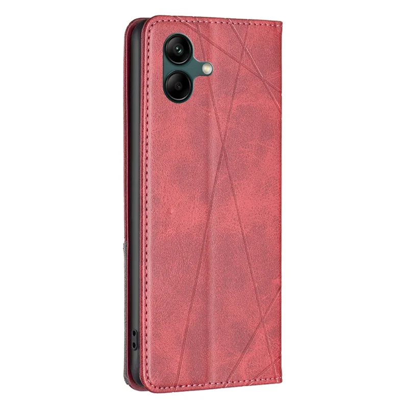 Per Samsung Galaxy A06 Case Card Slot PU Pelle Geometrica Custodia Telefonica - Rosso