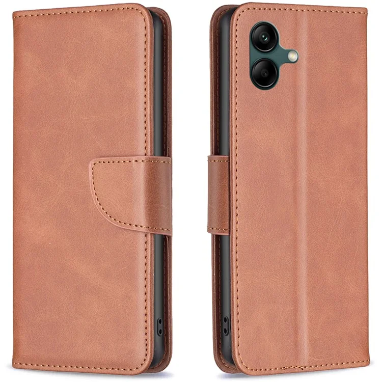For Samsung Galaxy A06 4G Case Wallet Stand Folio Flip PU Leather Phone Cover - Brown