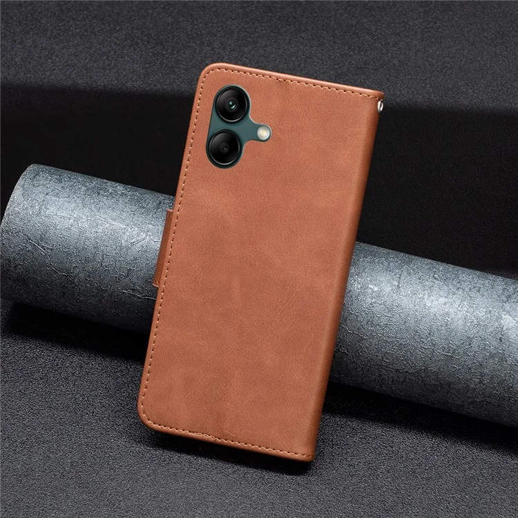 For Samsung Galaxy A06 4G Case Wallet Stand Folio Flip PU Leather Phone Cover - Brown