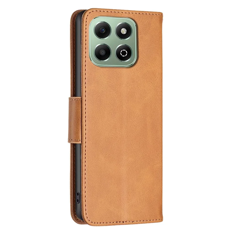 For Honor X6b 4G Case Solid Color PU Leather Wallet Stand Phone Cover - Yellow