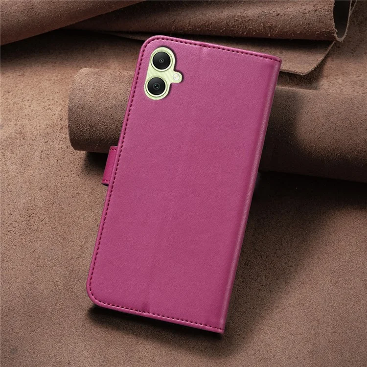 Para Samsung Galaxy A06 Case PU Leather Wallet Stand Phone Cover Clover Pattern - Rose