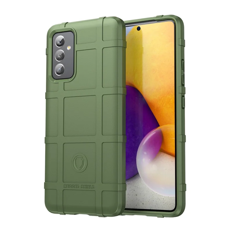 For Samsung Galaxy Quantum 2 / A82 5G Rugged Square Grid Protective Phone Case Thickened TPU Anti-Scratch Phone Cover - Green