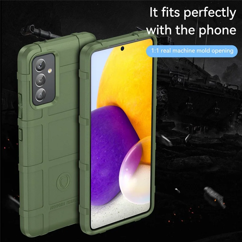 For Samsung Galaxy Quantum 2 / A82 5G Rugged Square Grid Protective Phone Case Thickened TPU Anti-Scratch Phone Cover - Green