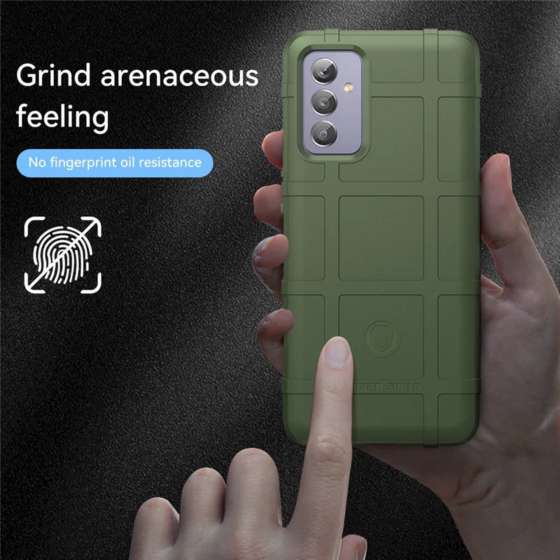 For Samsung Galaxy Quantum 2 / A82 5G Rugged Square Grid Protective Phone Case Thickened TPU Anti-Scratch Phone Cover - Green