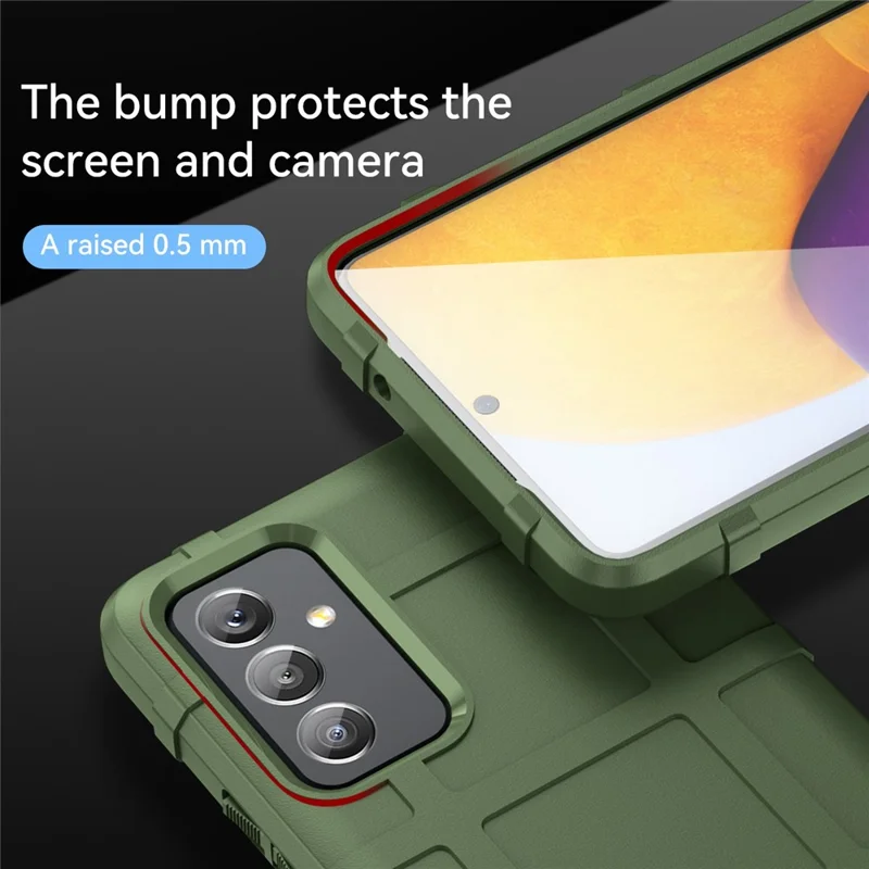 For Samsung Galaxy Quantum 2 / A82 5G Rugged Square Grid Protective Phone Case Thickened TPU Anti-Scratch Phone Cover - Green