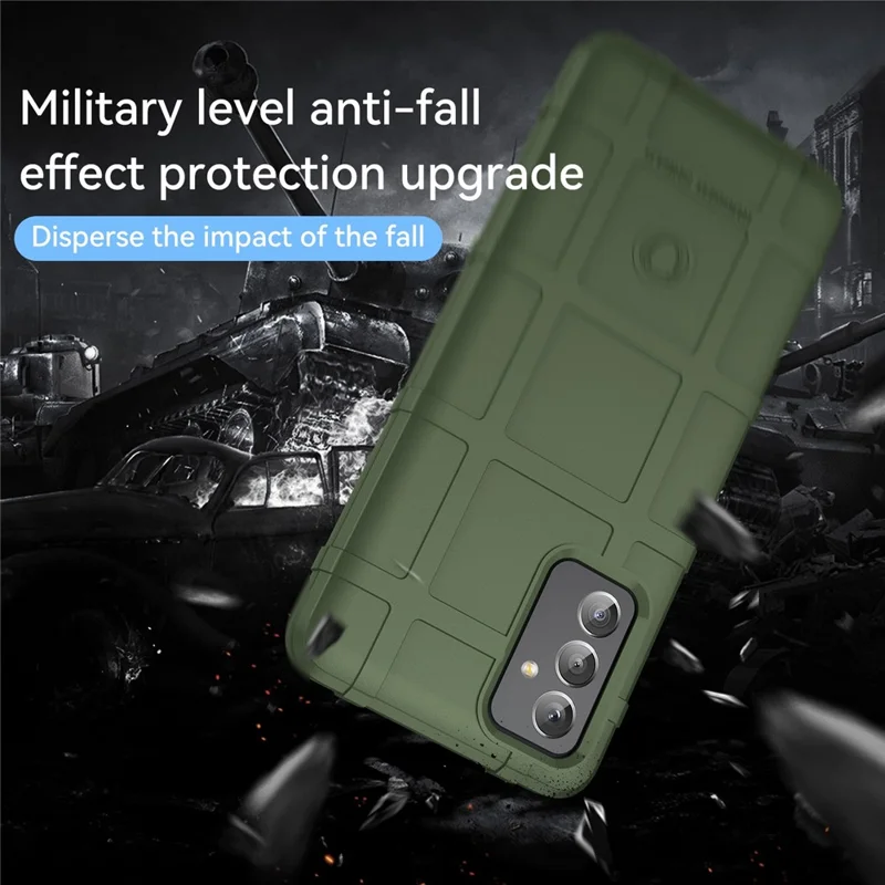 For Samsung Galaxy Quantum 2 / A82 5G Rugged Square Grid Protective Phone Case Thickened TPU Anti-Scratch Phone Cover - Green