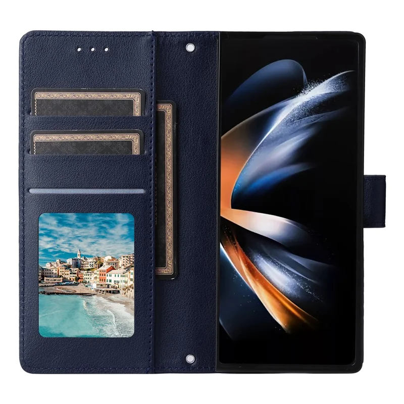 For Samsung Galaxy Z Fold5 5G Case Wallet PU Leather Stand Phone Cover - Blue
