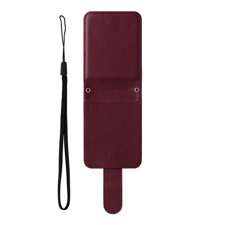 Para Samsung Galaxy Z Flip6 5G Case PU Leather Card Holder Folding Phone Cover - Vinho Tinto