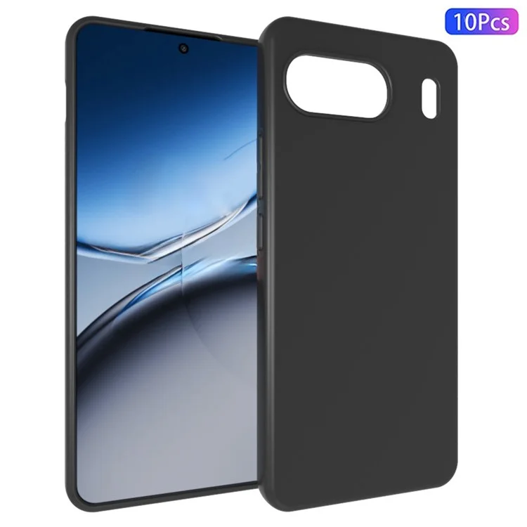 10 piezas / paquete para el caso OnePlus Nord 4 Matte TPU Soft Back Protective Cover - Negro
