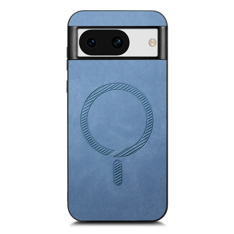 For Google Pixel 8a Leather Back Magnetic Case Skin-touch Phone Cover - Blue