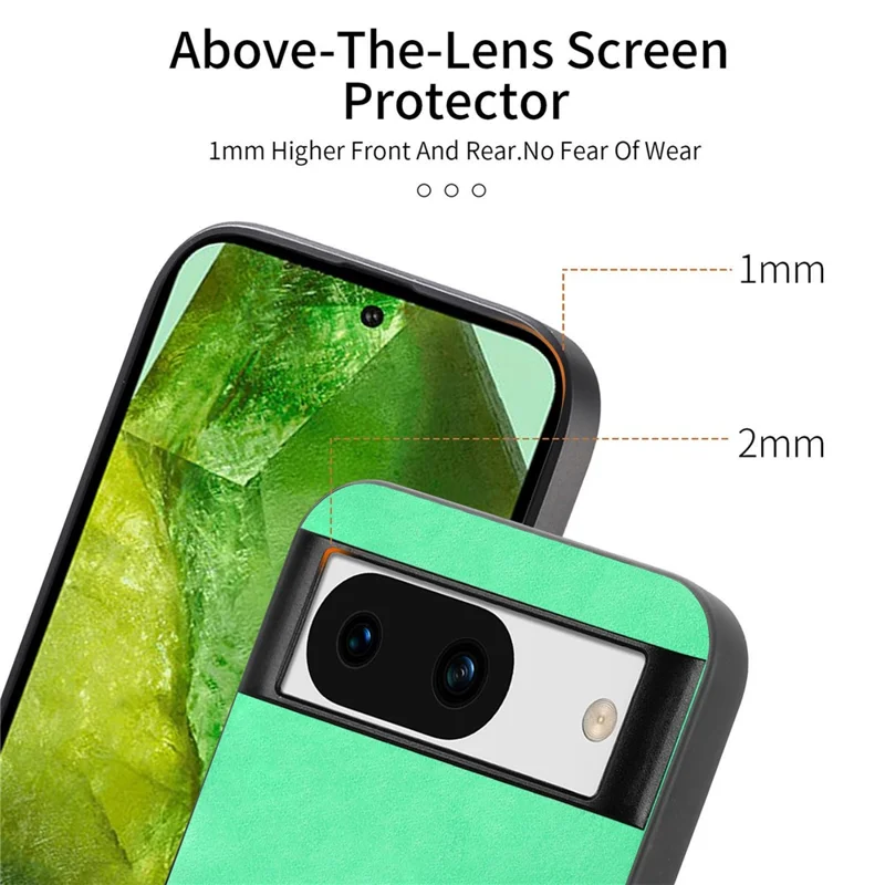 For Google Pixel 8a Leather Back Magnetic Case Skin-touch Phone Cover - Blue