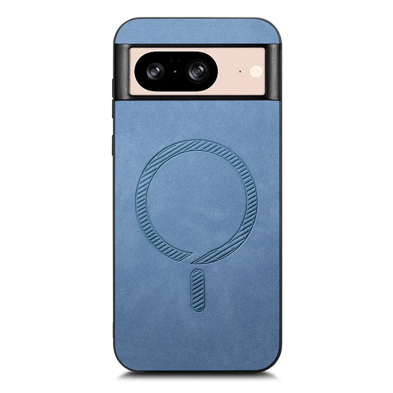 For Google Pixel 8 Leather Back Magnetic Case Skin-touch Phone Cover - Blue