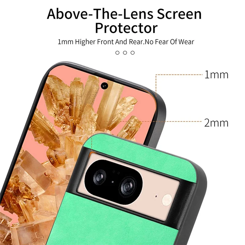 For Google Pixel 8 Leather Back Magnetic Case Skin-touch Phone Cover - Blue