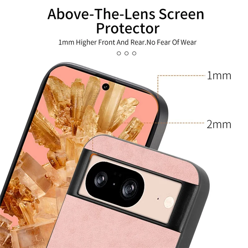 For Google Pixel 8 Leather Back Magnetic Case Skin-touch Phone Cover - Pink