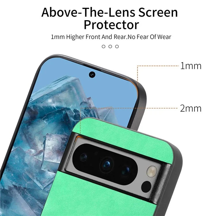 Para Google Pixel 8 Pro Capa de Couro de Volta Compatível com MagSafe Skin-Touch Capa de Telefone - Verde